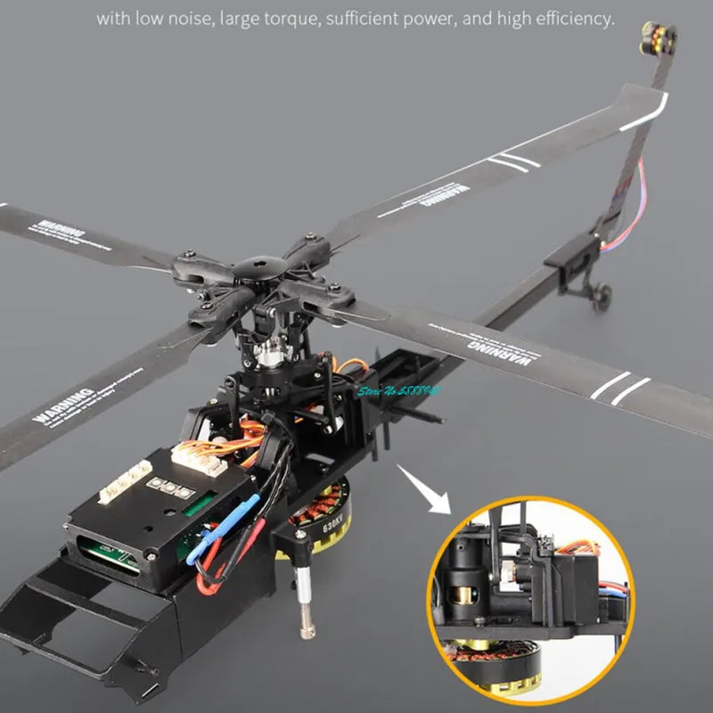 Professional Six Channel Brushless Remote Control Military Helicopter