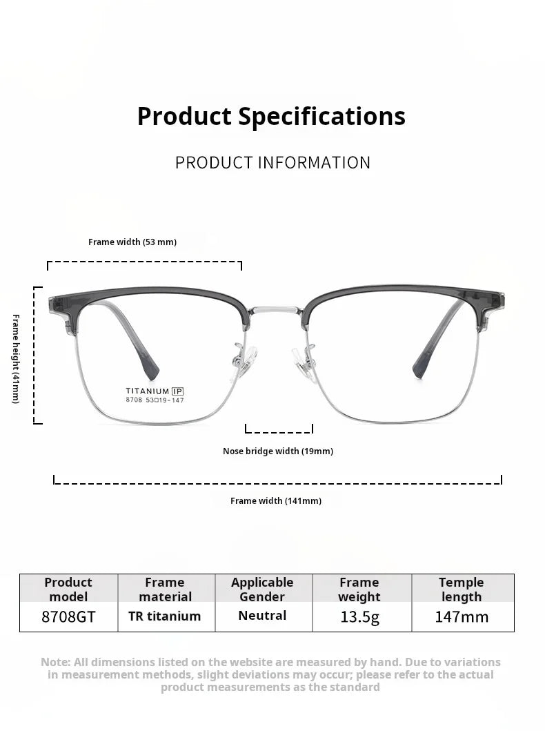 Business Titanium Progressive Multifocal Anti Reflection Prescription Glasses