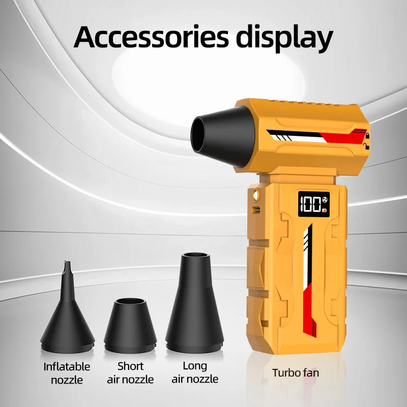 Mini pocket fan, 580,000 RPM turbo hair dryer, portable cordless vacuum cleaner, snow blower, multi-functional cleaning tools