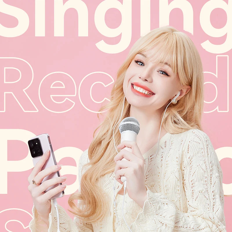ASMR Recording & Karaoke Wireless Microphone with Earphone Monitoring, DSP Voice Enhancement, AUX Output for Live Streaming & Singing Apps
