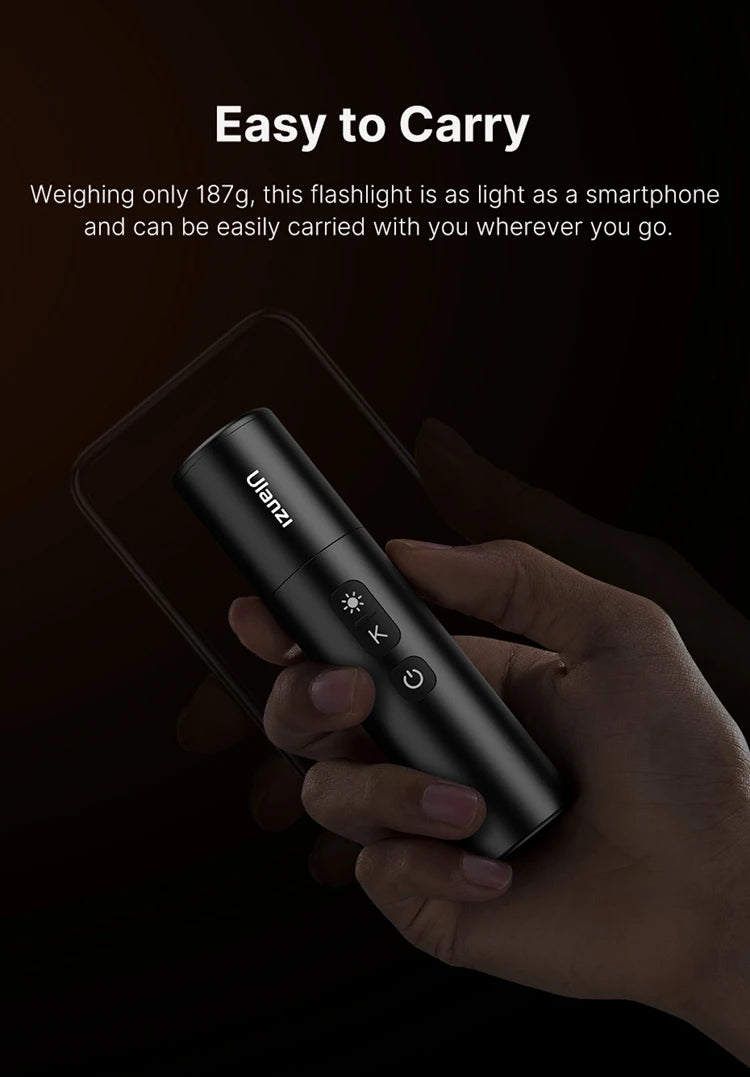 LM07 LED Videography Flashlight – Bi-Color, Zoomable Spotlight, Portable Multicolor Fill Light for Photography & Video
