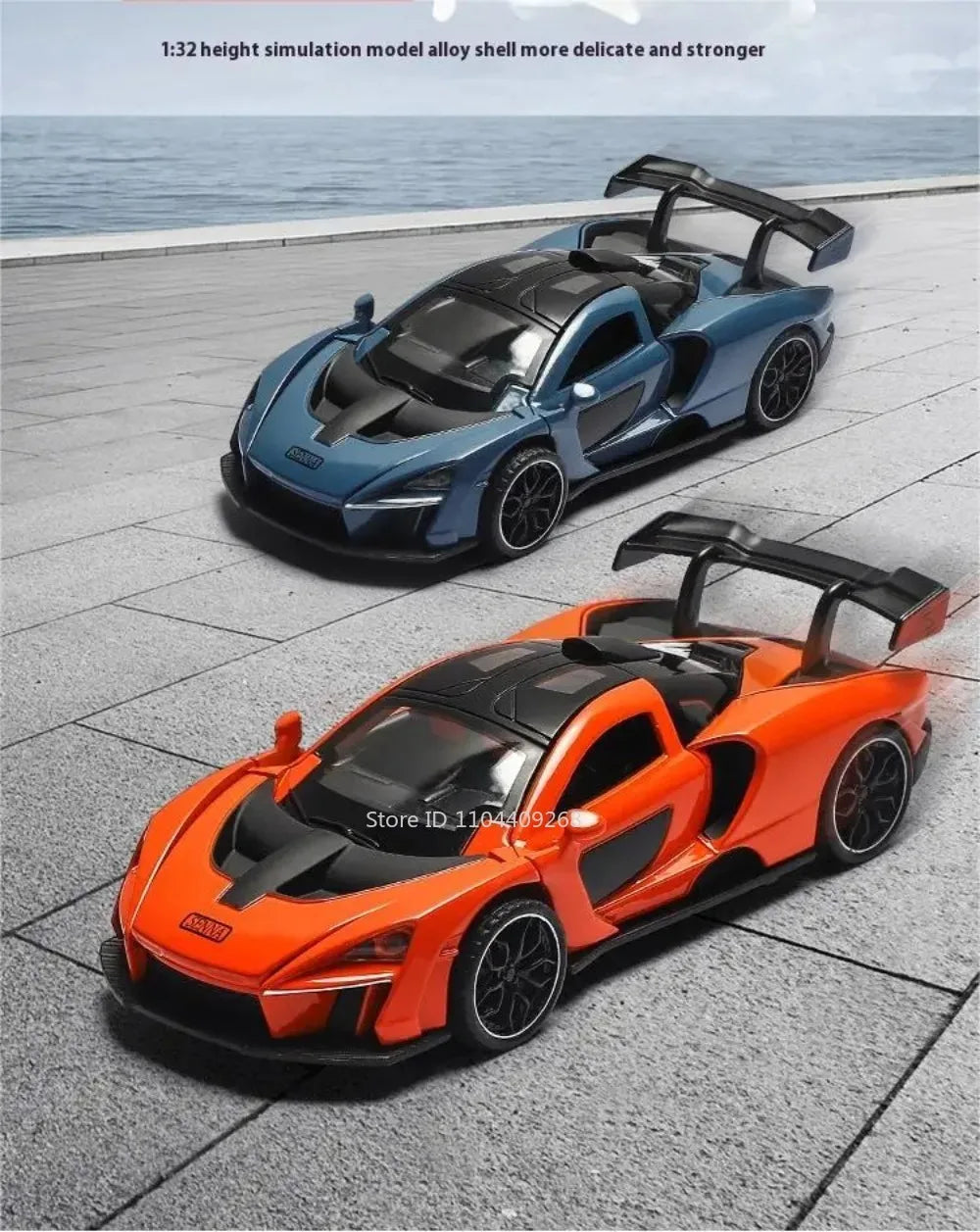 1:32 Scale Senna P1 Alloy Car Model Toy Simulation Sound Light Supercar Diecast Metal Vehicles Collection Birthday Gifts