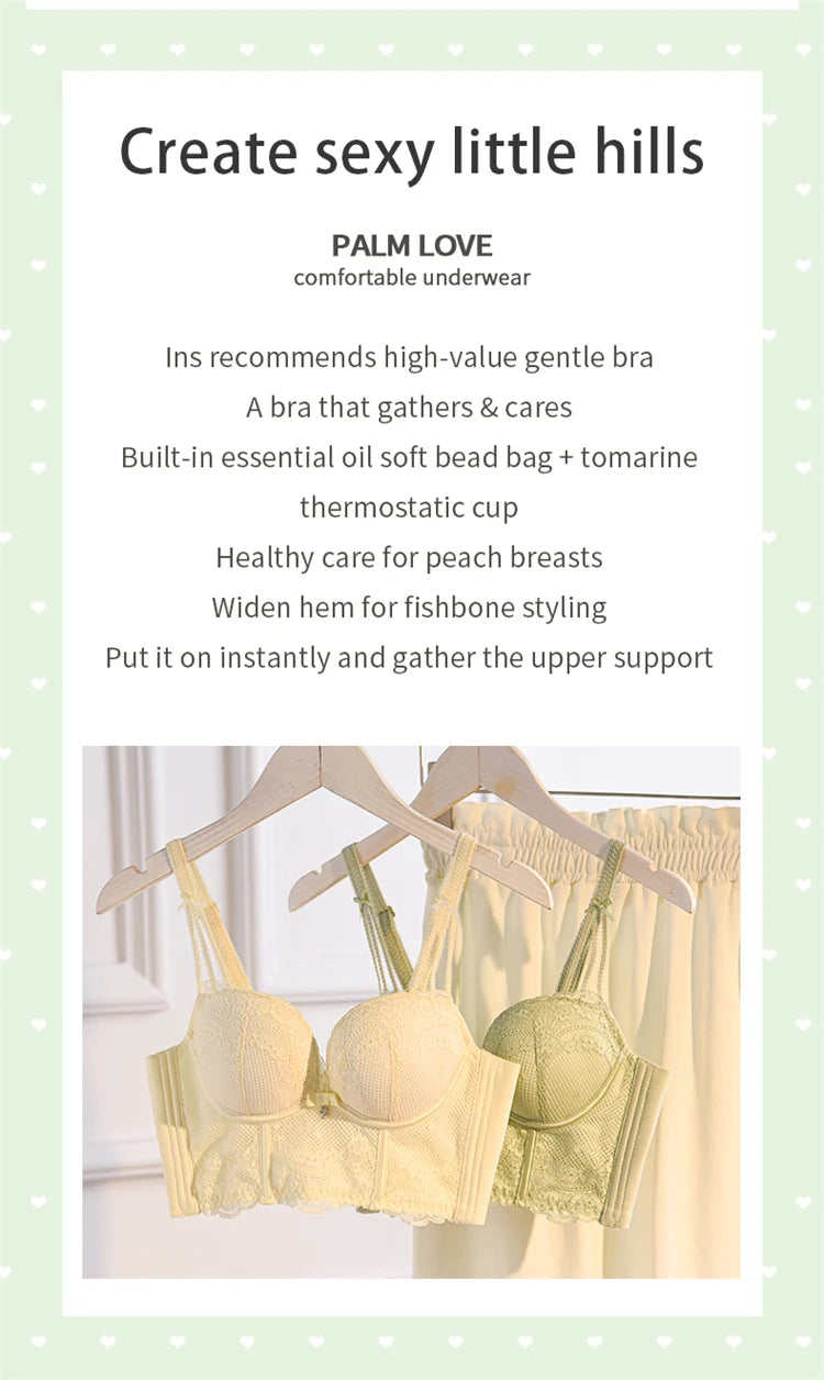 Women’s Low-Cut Lace Push-Up Bralette – Adjustable Straps, Fashionable Lingerie