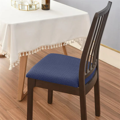 4pcs/set Stretch Dining Chair Seat Covers Jacquard Elastic Upholstered Chairs Cushion Slipcover Anti-Dirty Protector Removable