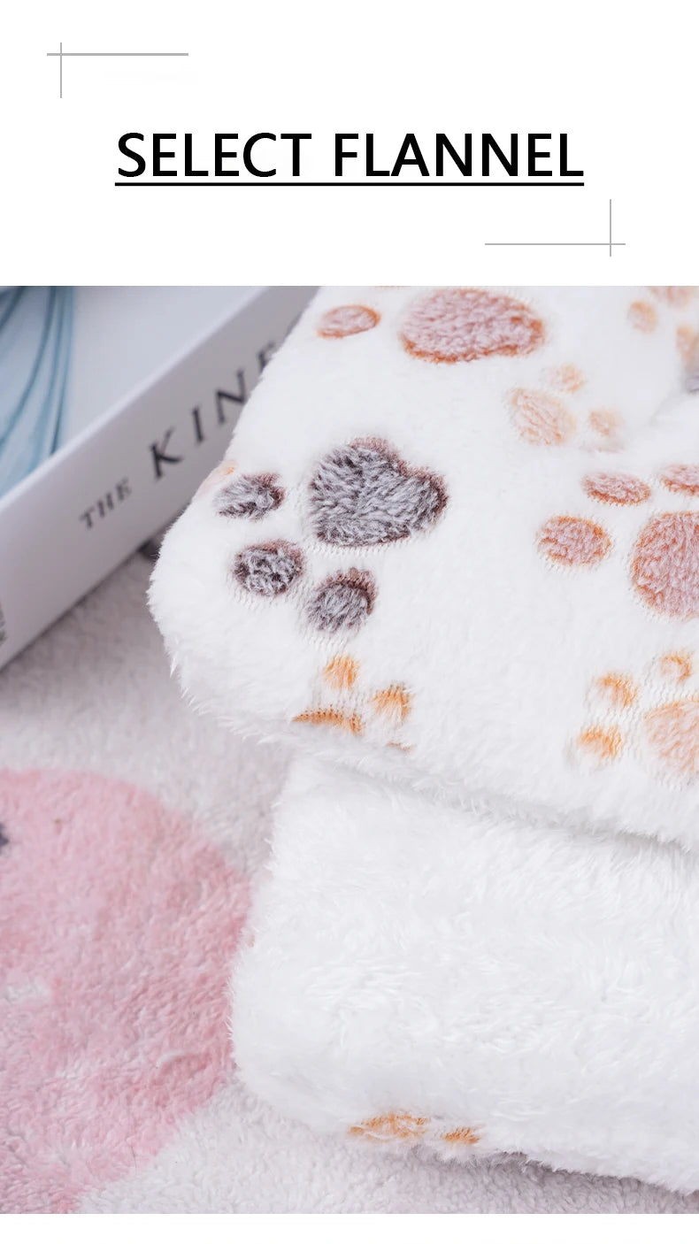 Washable Coral Fleece Pet Blanket Cushion Mat for Dogs and Cats