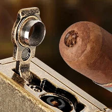 Leather Cigar Humidor with Cigar Lighter,Built-in Straight Cigar Cutter and Cigar Punch,Humidifier and Cedar Tray