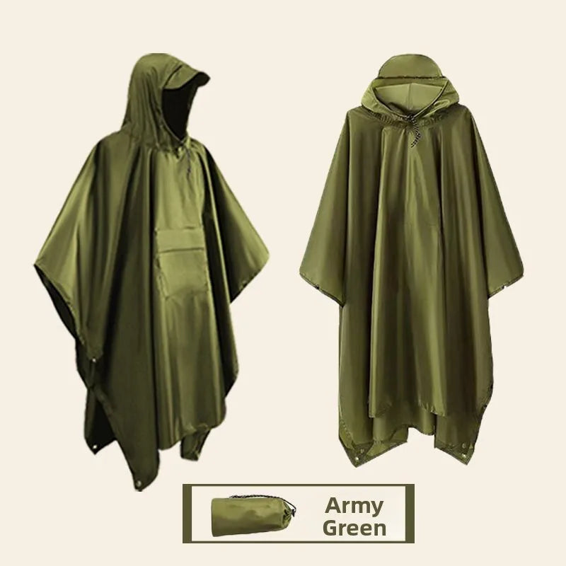 Tactical Waterproof Rain Poncho for Camping Hiking Cycling and Fishing