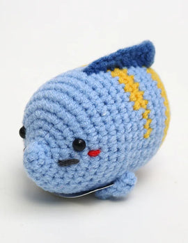 3 Pcs Funny Emotional support Fish Desktop Ornament Home Room Decoration Handmade Knitted Positive Energy Turtle Doll With Card Gifts