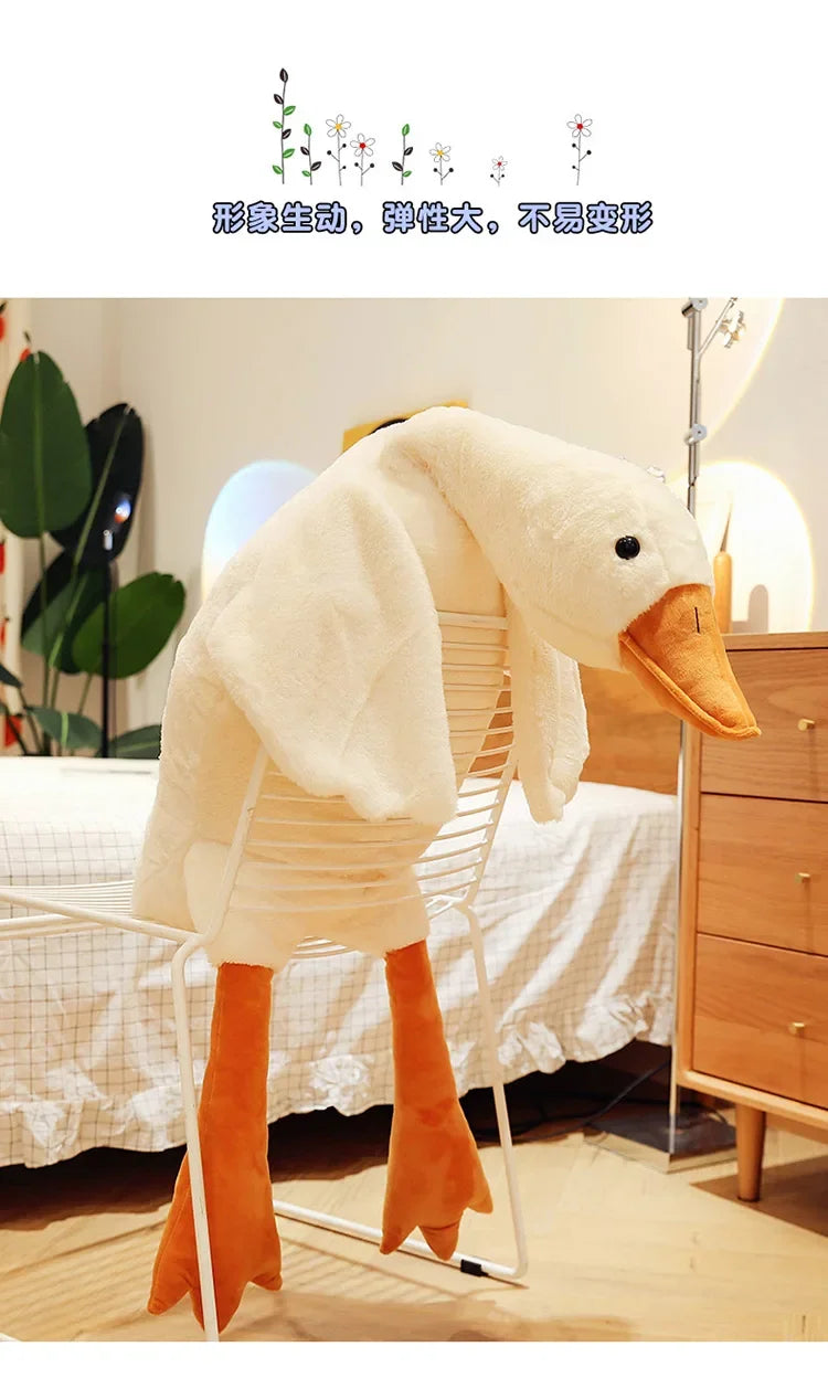50-160cm Big White Goose Plush Toy Giant Duck Doll Soft Stuffed Animal Goose Sleeping Pillow Sofa Cushion Birthday Gift for Kids