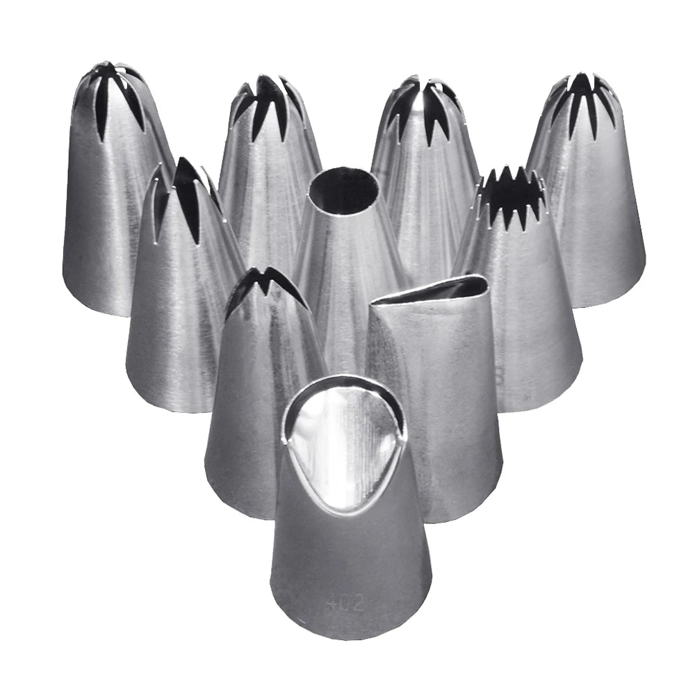 Multiple Large Metal Cake Cream Decoration Tips Pastry Tools Stainless Steel Piping Icing Nozzle Cupcake Head Dessert Decorators