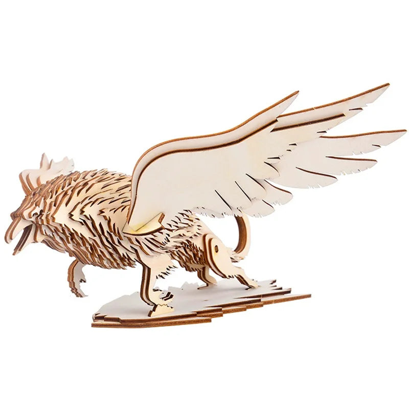 3D Wooden Puzzle Toys for  Adults Teens Animal Assembly Kit Decoration Animal Puzzle Games Home Office Creative Ornament