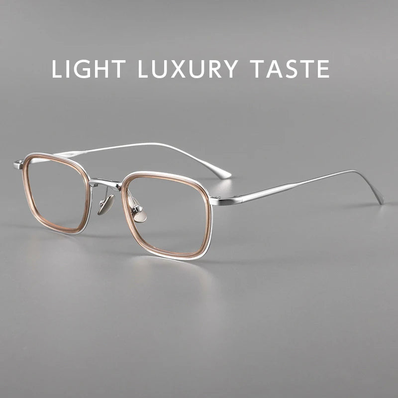 SANGCOO Fashion Square Luxury Acetate Pure Titanium Eyewear ReadingBusiness Retro Optical Prescription Eyeglasses Frame Men19052