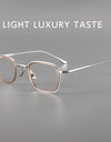 Fashion Square Luxury Acetate Pure Titanium Eyewear Reading Business Retro Optical Prescription Eyeglasses Frame Men