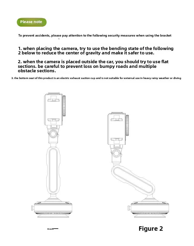 Electric Vacuum Suction Car Action Camera Mount Aluminum Alloy 360 Degree Adjustable Camera Holder for Dashboard and Outdoor Recording