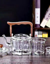 Large Capacity 1300ml Wooden Handle Glass Teapot High Borosilicate Heat Resistant Glass Beam Tea Pot Kungfu Tea Set Teaware