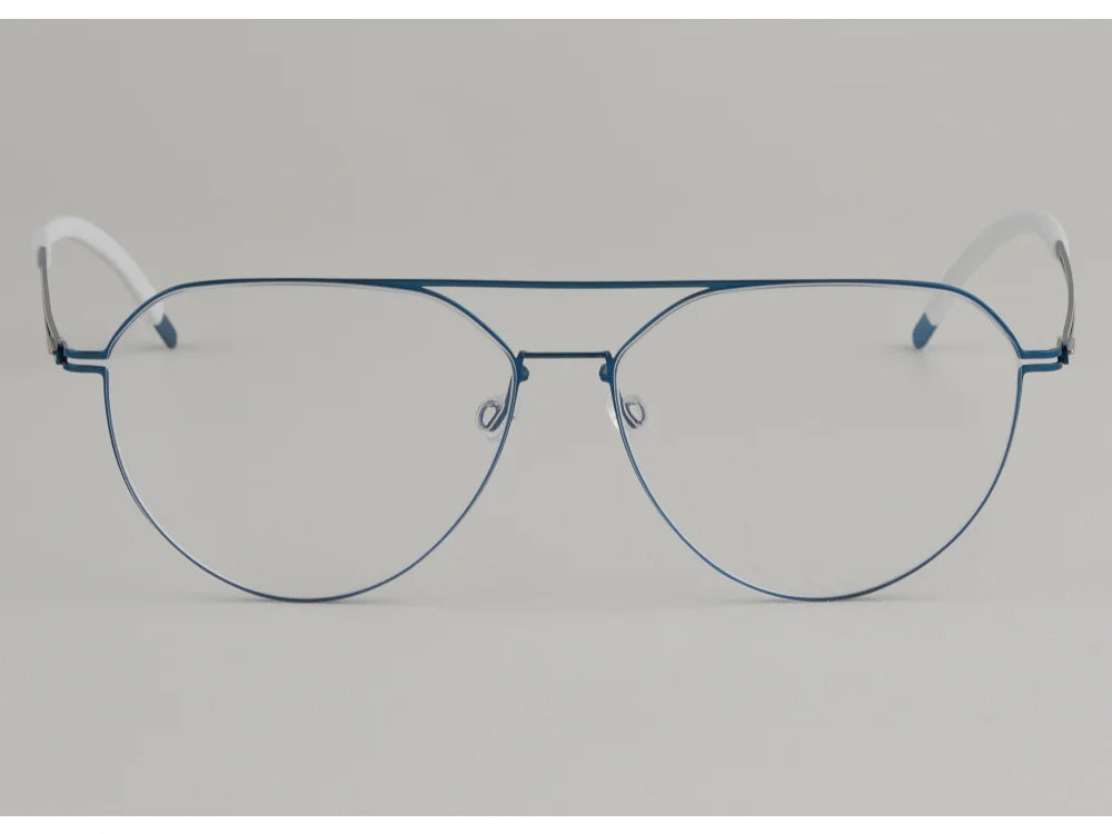 Oversized Pilot Titanium Double Bridge Screwless Eyeglasses Frame