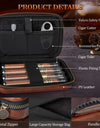 Leather Travel Cigar Humidor with 4 Cigar Tube and Cigar Cutter,Cigar Accessories Gift Set for Men,Lighter not included