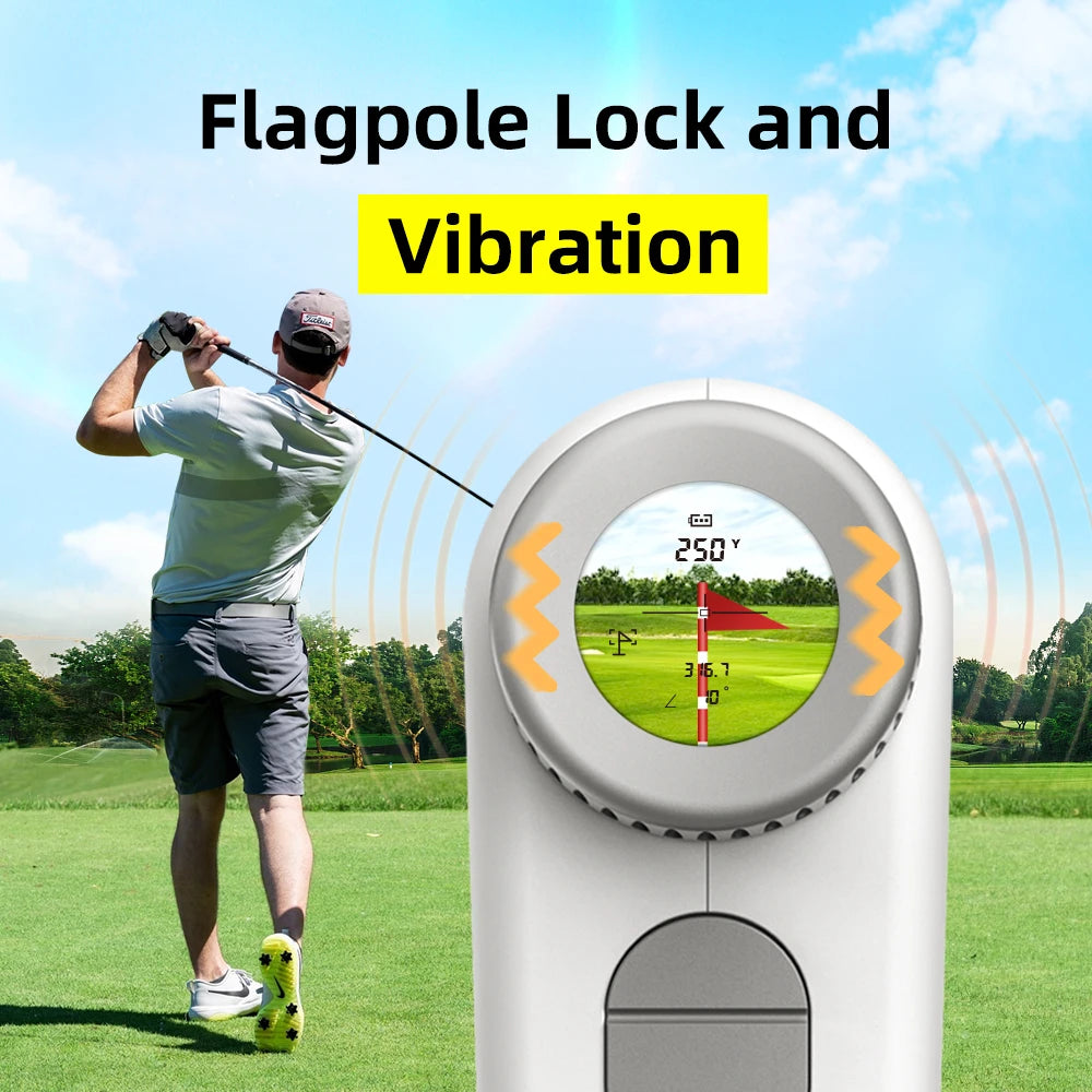 Laser Rangefinder for Golf Range Finder Long Distance Meter Monocular Telescope with Flag-Lock Pin Outdoor Sport