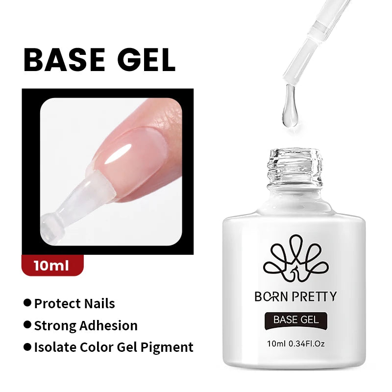 10ml Base Gel Top Coat Rubber Gel Reinforcement Gel for Nails Tools Soak Off UV LED Nail Varnish Function Gel