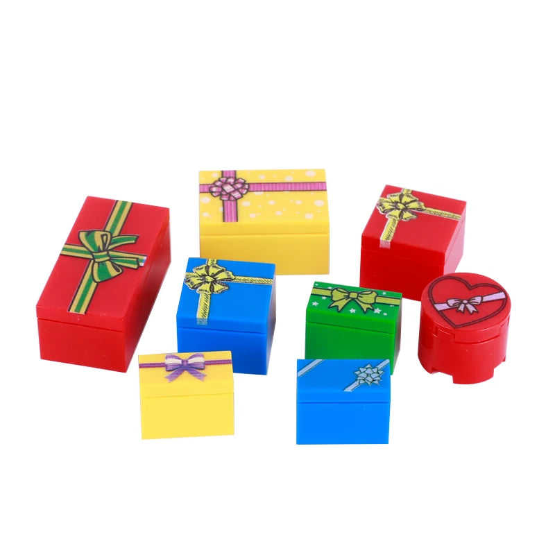 Christmas Village House Building Blocks Sleigh Reindeer Tree Present Car Wreath Fireplace Gingerbread Man Bricks Toys  Gift
