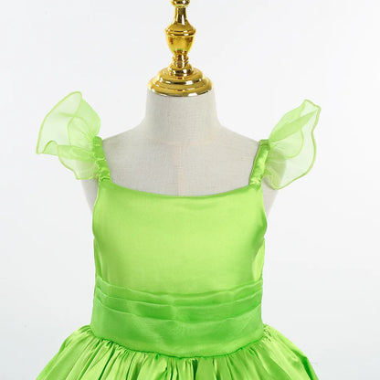 Tinker Bell Costume Kids Green Tinkerbell Fancy Dress Fairy Princess Cosplay Christmas Carnival Party