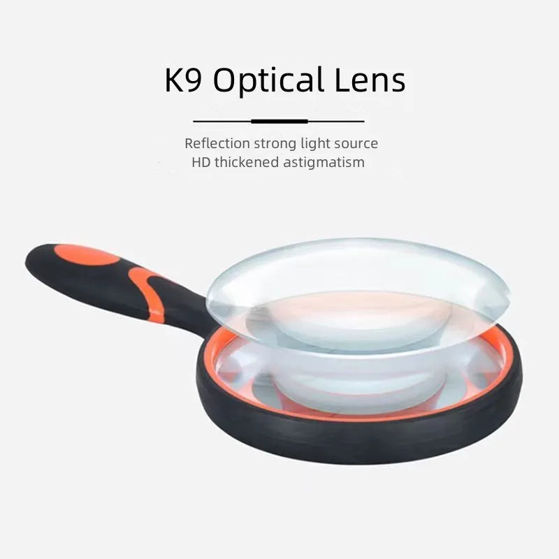 8X Handheld Magnifying Glass 50mm 75mm Rubber Handle