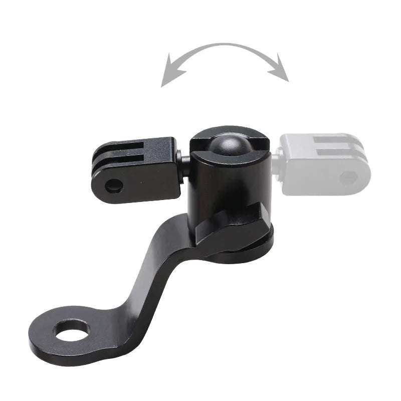 Motorcycle Rearview Mirror Action Camera Mount 360 Degree Adjustable Aluminum Alloy Rotating Bracket for Sports Cameras
