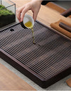 Chinese Natural Bamboo Tea Tray Water Storage Kung Fu Tea Set Simple Rectangular Tea Board Tea Storage Tray