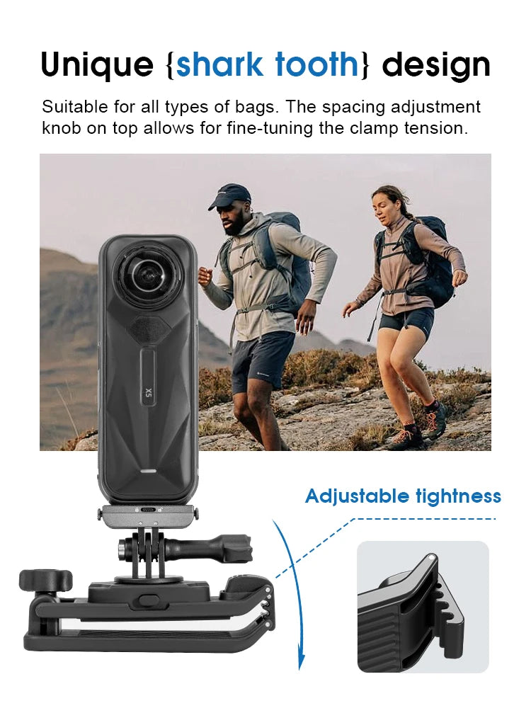 Quick Release Backpack Clip Mount for Action Cameras and Selfie Sticks