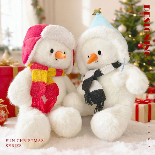 Realistic Snowman Plush Soft Stuffed Christmas Pillow