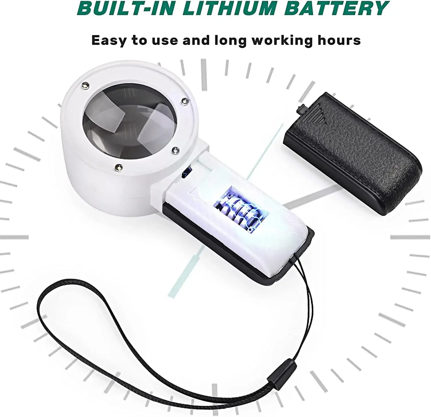 30X LED UV Magnifying Glass Handheld Loupe Dual Lens