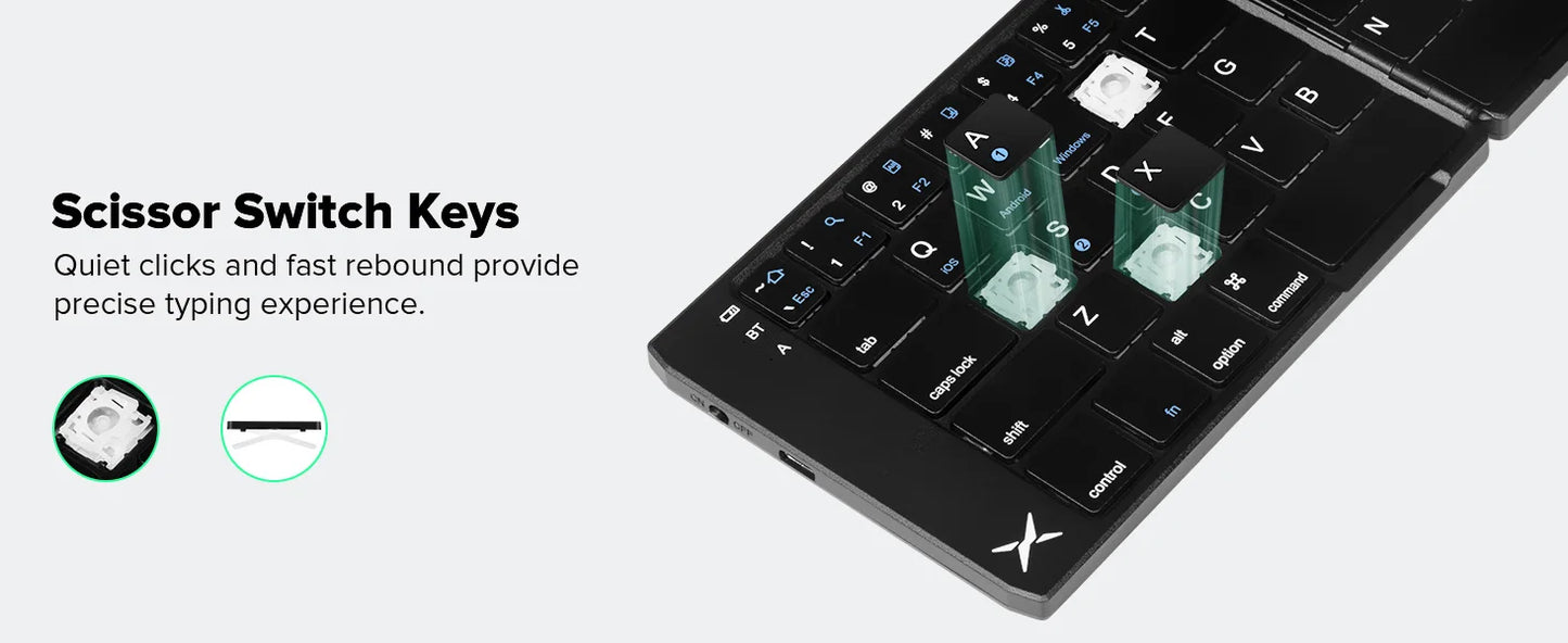 Delux KF19 Folding Bluetooth Keyboard – Ultra Slim Portable