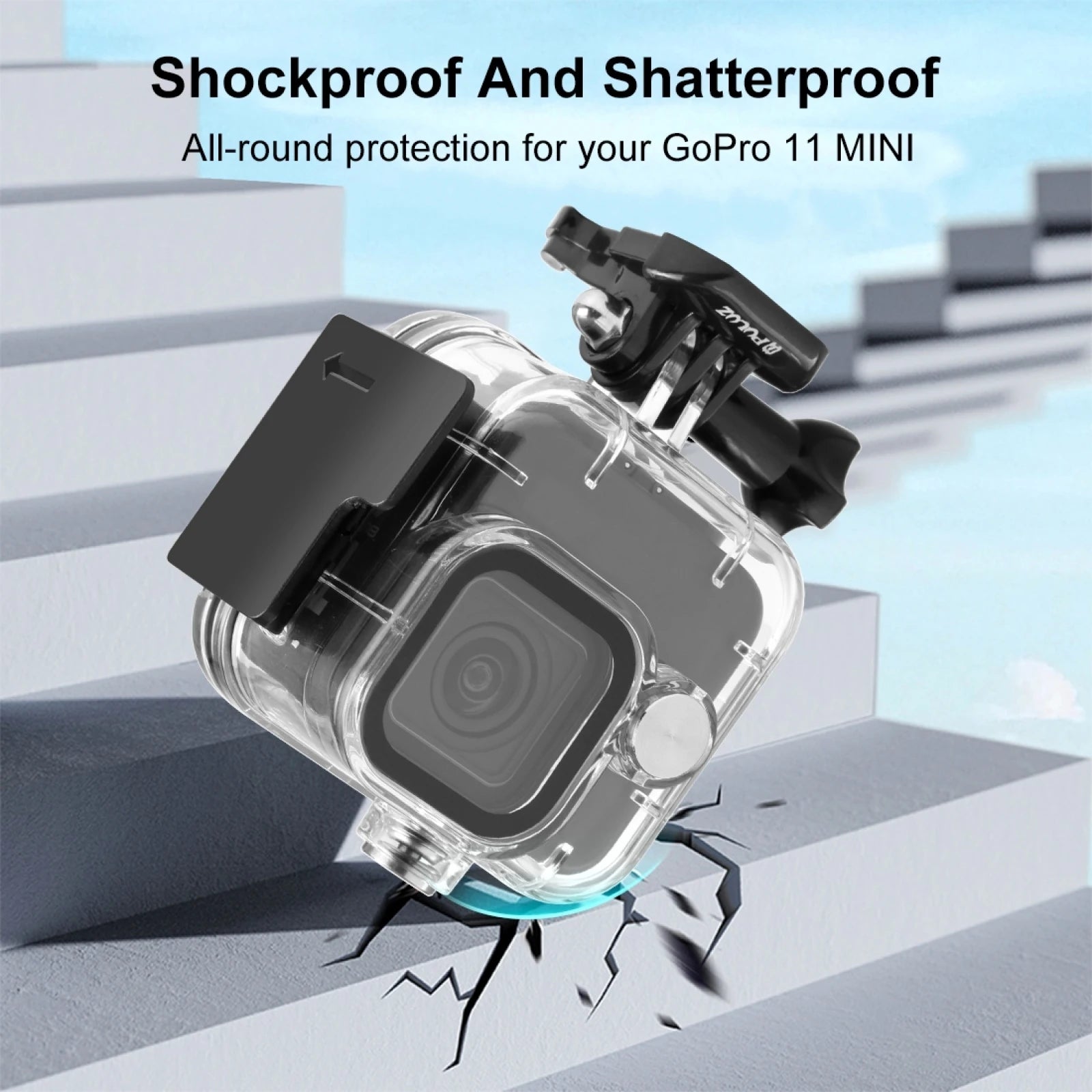 40m for GoPro Hero11 Black Mini Waterproof Housing Protective Case with Buckle Basic Mount & Screw