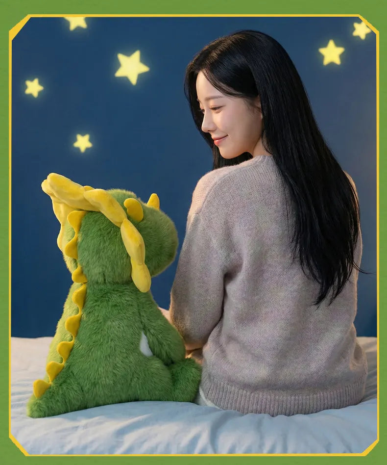 Green Triceratops Dinosaur Plush Stuffed Animal Pillow