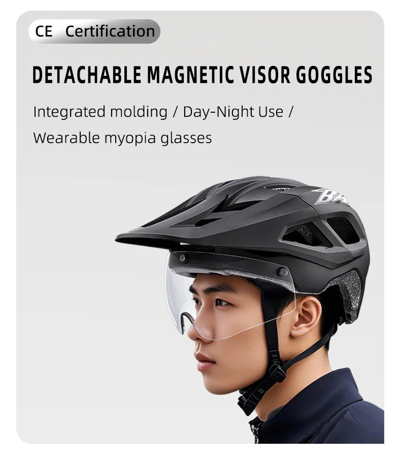Cycling Helmet With Magnetic Lens And Removable Lining