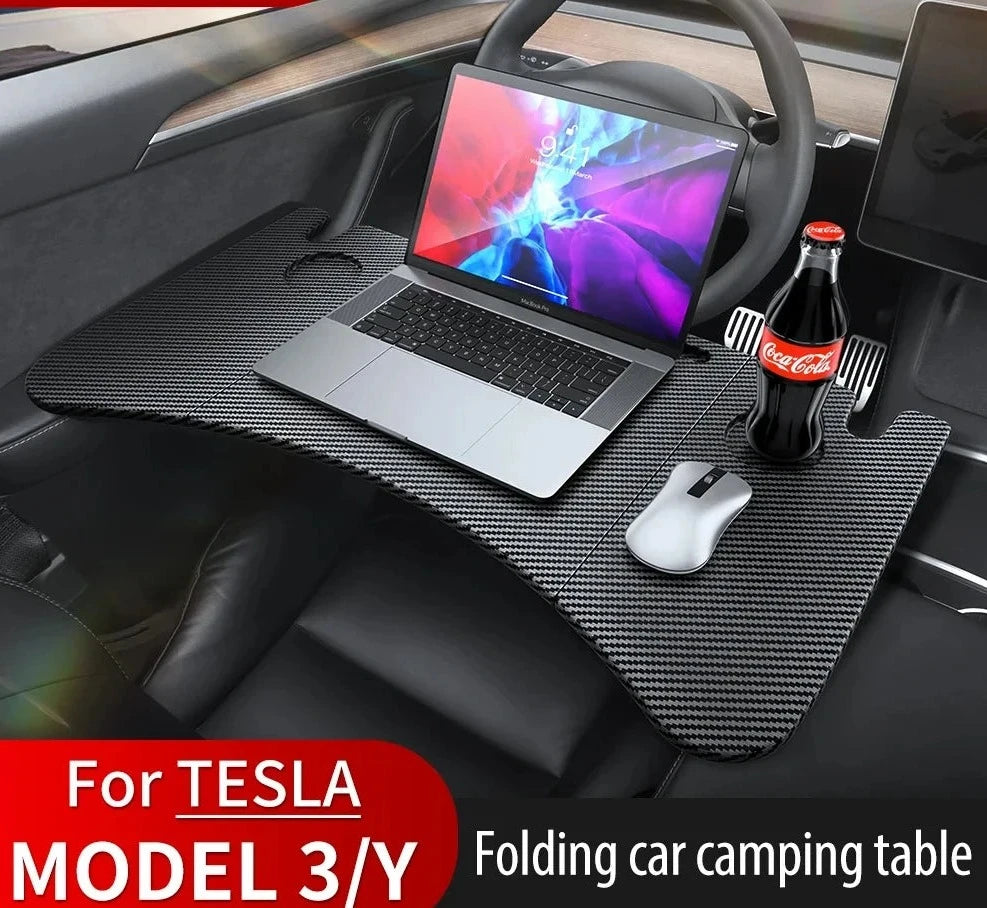 Table Desk For Tesla Model 3 2023 Car Steering Wheel Laptop Tray Food Desk Portable Office Table for Tesla Model3 2022 ModelY