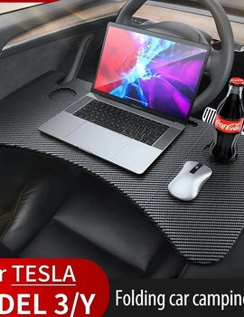 Table Desk For Tesla Model 3 2023 Car Steering Wheel Laptop Tray Food Desk Portable Office Table for Tesla Model3 2022 ModelY