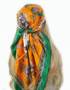 Retro Women Silk Scarf Bandanna Fashion Bohemian Pattern Square Hijab Lady Wrap Headband foulard muffler