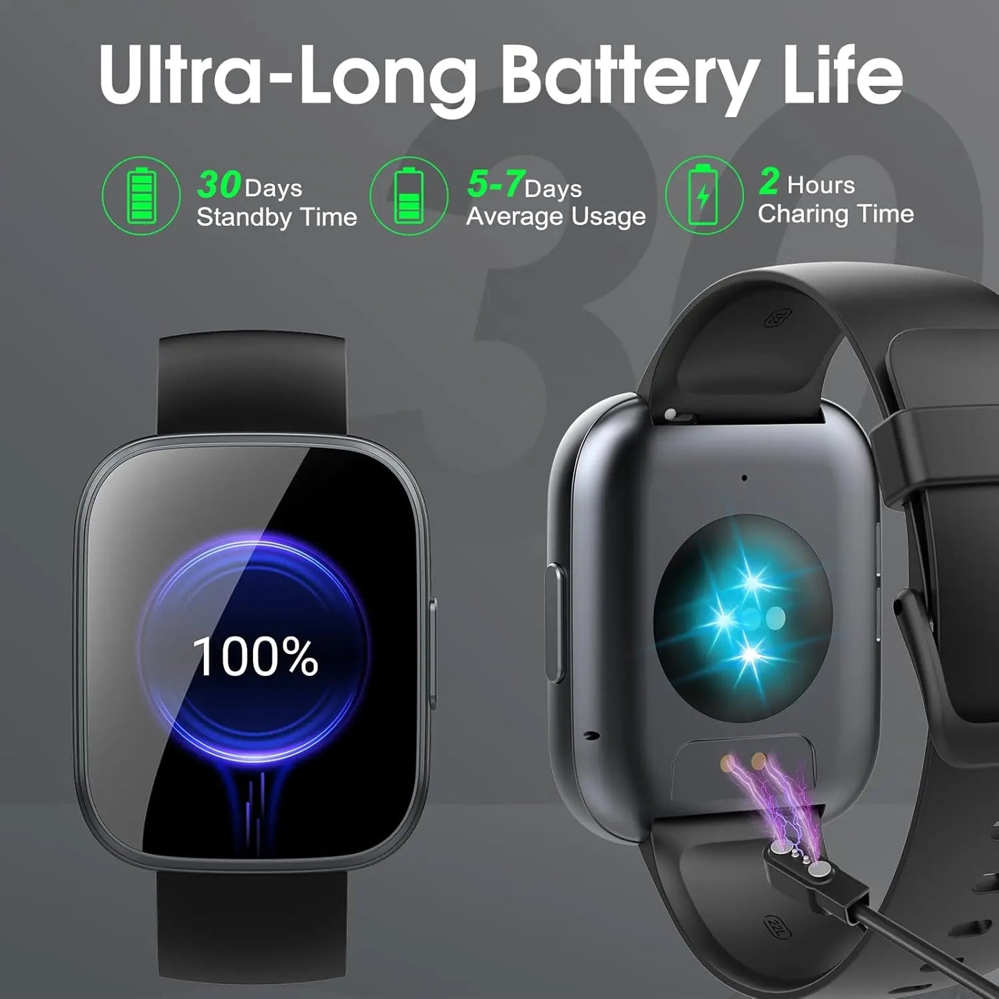 1.95'' Multifunctional Smart Watch Fitness Sports Bracelet Sleep Monitor IP68 Waterproof T80 Smartwatch