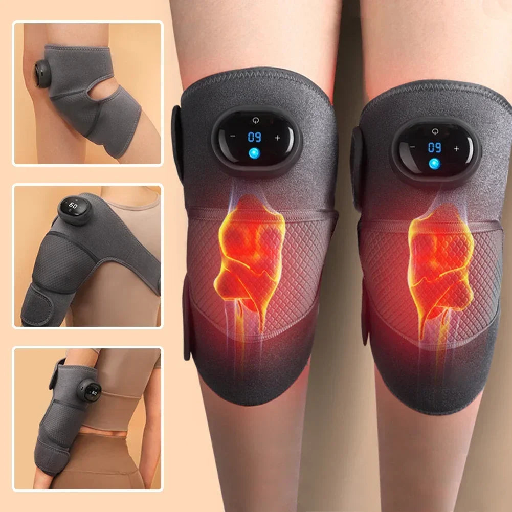 Heated Knee Massager Shoulder Brace Adjustable Vibrations And Heating Modes Heating Pad For Knee Elbow Shoulder Relax Legs