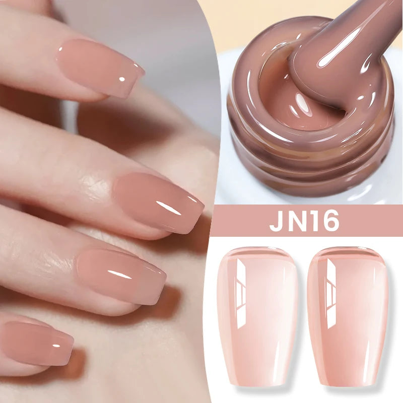 10ml Jelly Nude Gel Nail Polish Autumn Amber Semi Transparent Manicure Soak off UV LED Nails Gel Varnish