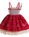 Disney Moana 2 Girls Cosplay Costume Kids One Shoulder Sleeveless Dress 2025 Christmas Party Vaiana Princess Cosplay Costume