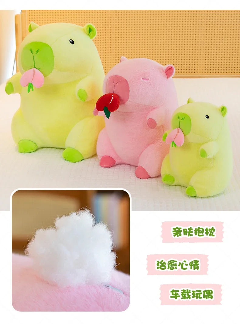 30/40/50cm Kawaii Capybara Plush Toys Fruit Series Big Size Capybara Stuffed Doll Anime Soft Pillow Cute Dolls Kid Birthday Gift