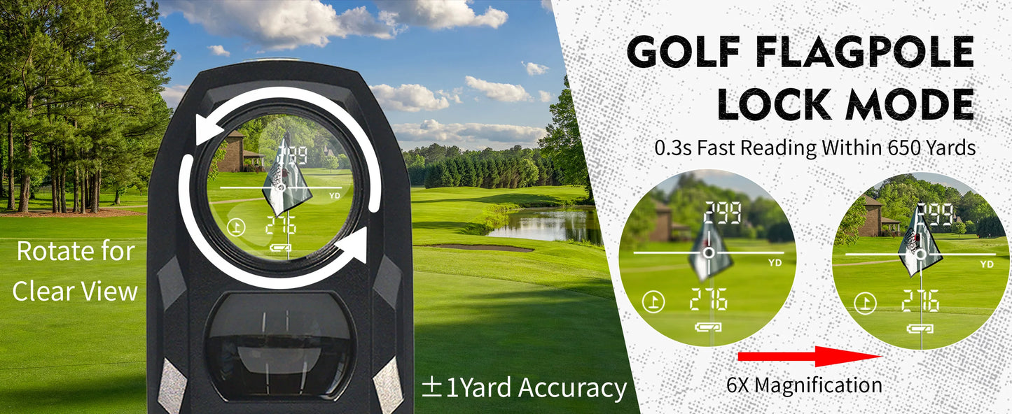 7X Laser Distance Meter 1400 Yard Rangefinder With OLED Red Display