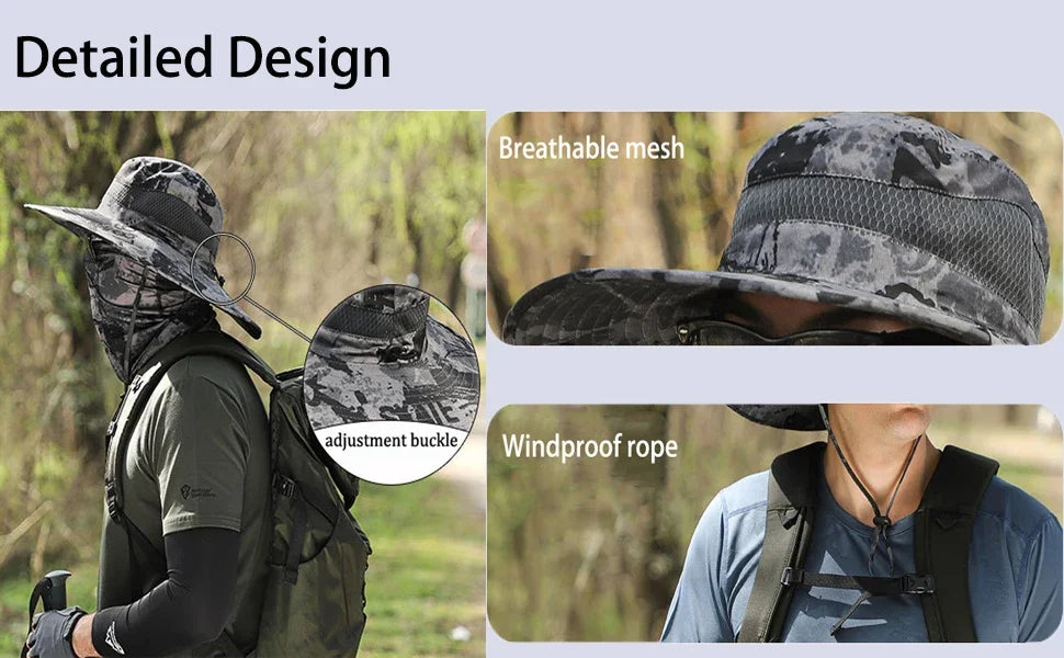 Wide Brim Solar Fan Hat With Dual Fans