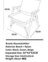 Outdoor Chair Camping Folding Portable Backrest Chair Camping Leisure Faux Wood Armrest Fishing Garden Chair