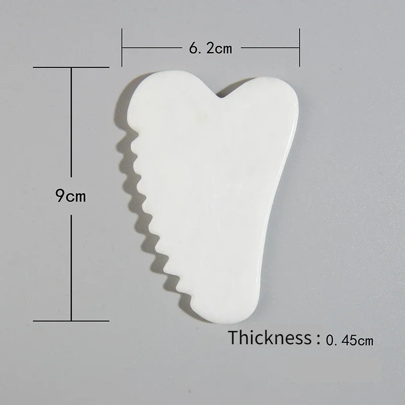 Jade Stone Gouache Scraper Sawtooth Gua Sha Massage Tools For Body Meridian Scraping Face Lifting Slimming Skin Detox Beauty SPA