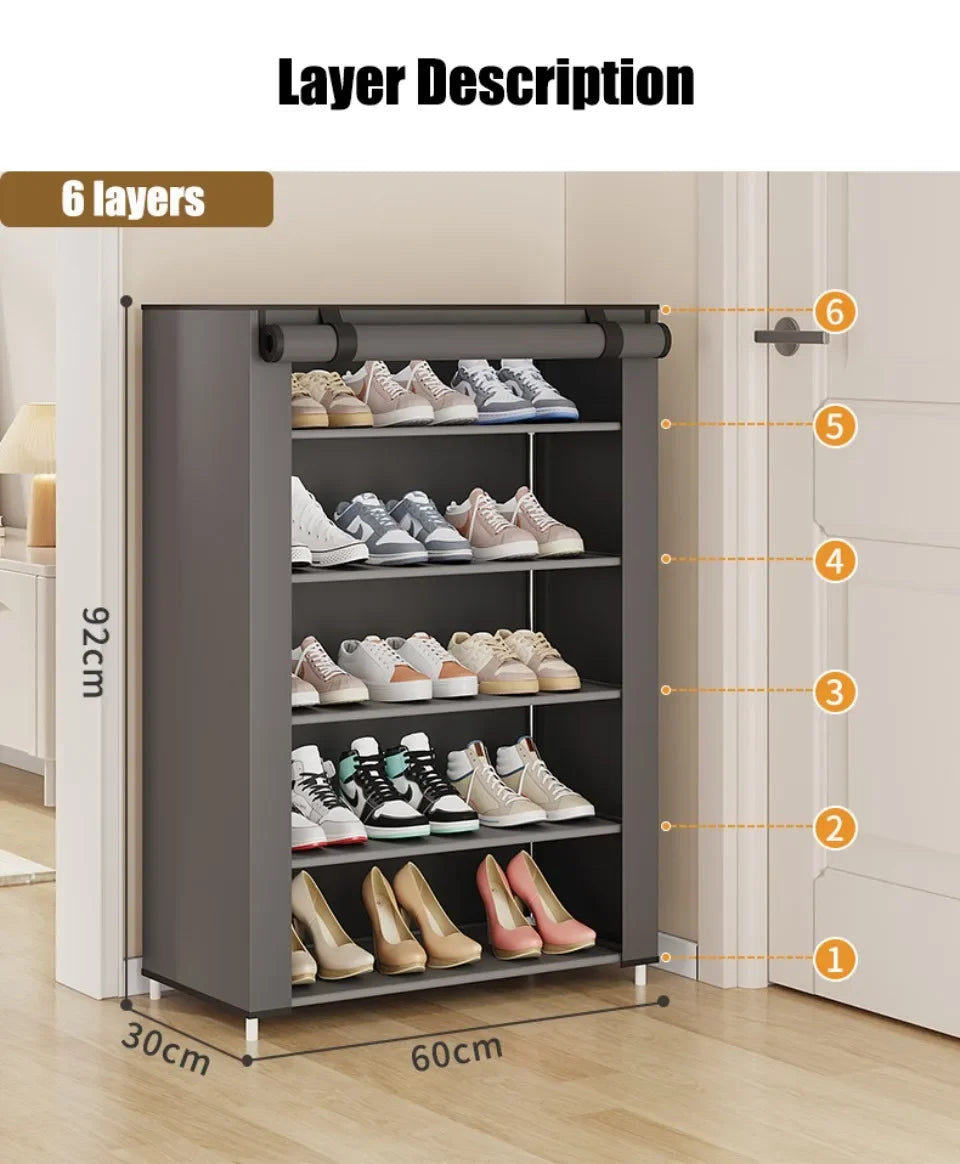 Shoe Cabinet Dustproof Fabric Organizer Household Simple Storage Multilayer Shoe Rack Nonwovens Economic Type Shoe Rack Cabinet