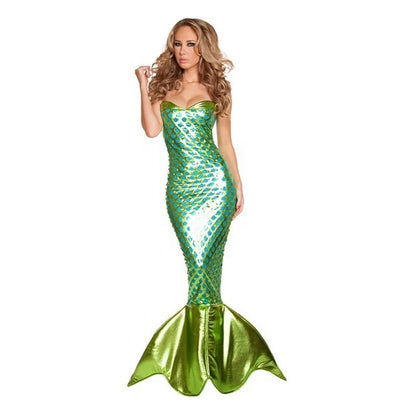 Halloween Costume Mermaid Princess Dress Sequined Cosplay Breast-wrapped Performance Evening Dress