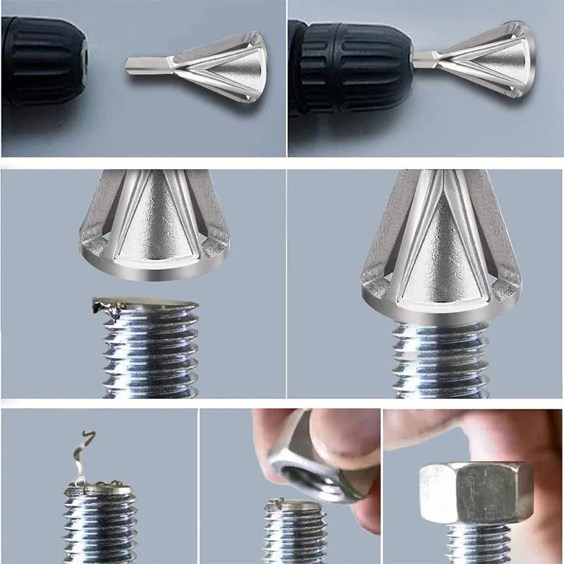 Deburring External Chamfer Tool Gr12mo Triangle/Hexagonal Metal Shank Drill Bit Remove Burr Power Tool Accessories